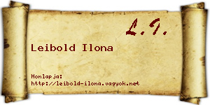 Leibold Ilona névjegykártya